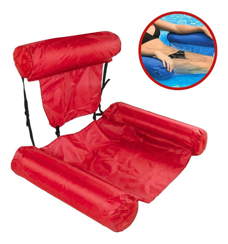 Poltrona Boia Flutuante Telinha Importway Vermelho Ajustável