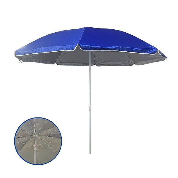 Guarda Sol Articulado Em Aço Inox 2,40 Metros Importway Cor Azul