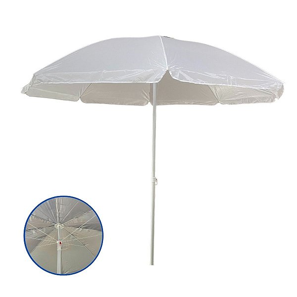 Guarda Sol Articulado Em Aço Inox 2,40 Metros Importway Cor Branco