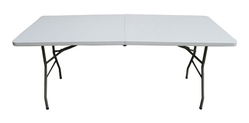 Mesa De Camping Praia Dobrável 180x73 Para 6 Pessoas Em Aço E Vira Maleta Importway Iwmcd-18376
