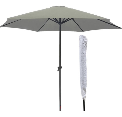 Ombrelone Central De Alumínio 2,70 Metros Com Manivela E Capa Branco Importway Iwobcc-270br