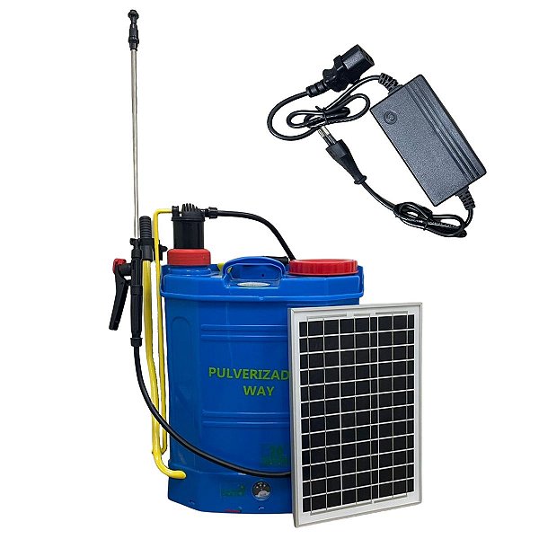 Pulverizador Costal Bateria Elétrico Manual Placa Solar 20l