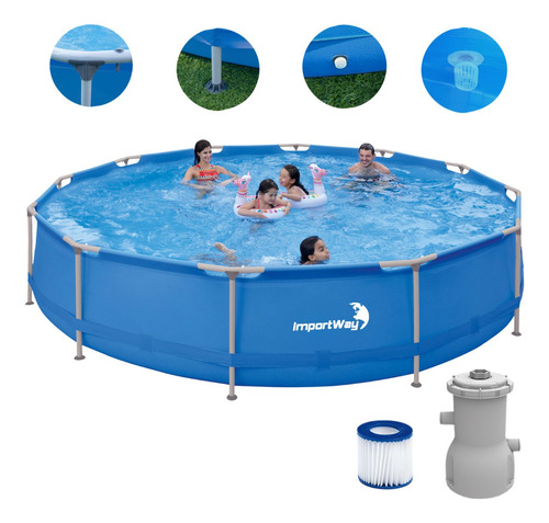 Piscina Estruturada 10550 Litros Válvula Drenagem Importway