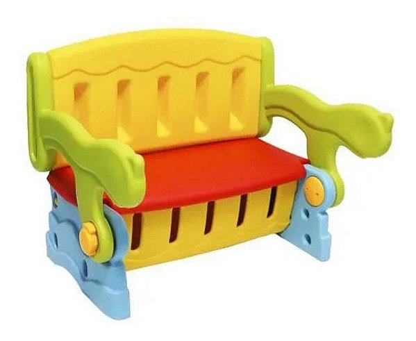 Mesinha Infantil 3 Em 1 Mesa Banco Baú Importway Colorida