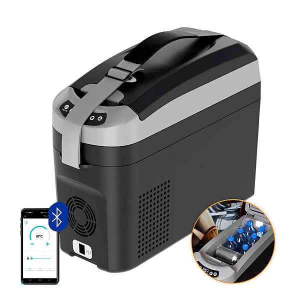 Geladeira Portátil 18 Litros 12v 24v com Alça App Bluetooth Carro Caminhão Camping Motorhome - Elber