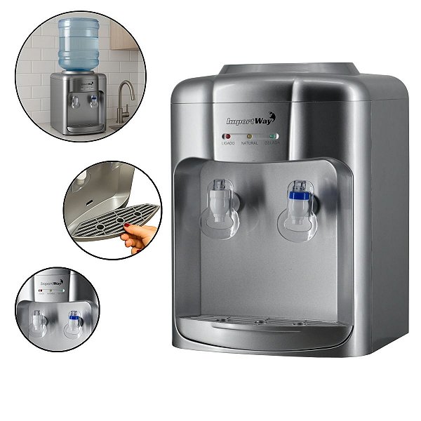 Bebedouro Refrigerado Agua Gelada Normal Garrafão 127v Prata