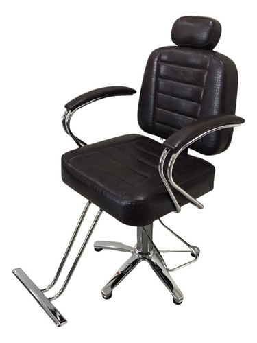 Cadeira De Barbeiro Reclinável Marrom Base Estrela Retro Top