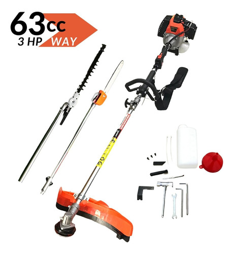 Roçadeira Gasolina Haste Bipartida Motor 2 Tempos 63cc 5x1