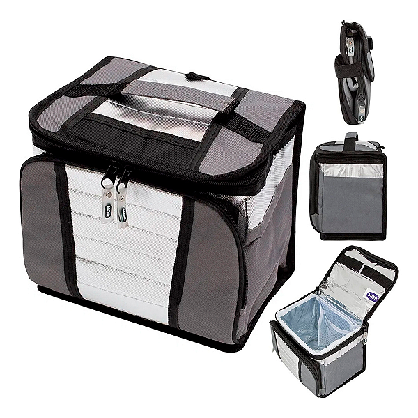 Bolsa Ice Cooler Nécessaire Térmico Portátil 7,5 Litros Multiuso com Alça Cinza Chumbo - Mor