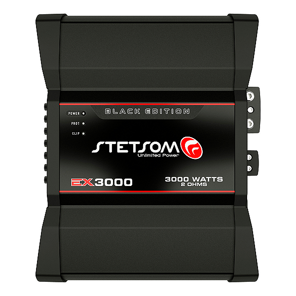Módulo Amplificador Stetsom EX 3000 Black 1Canal Mono 2Ohms 3000W RMS Full Range HPF LPF Subwoofer Woofer Driver Tweeter