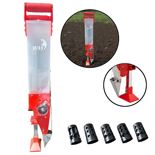 Semeadeira Manual Com Reservatório Único Para Plantio Rápido De Sementes E Distribuição De Adubo