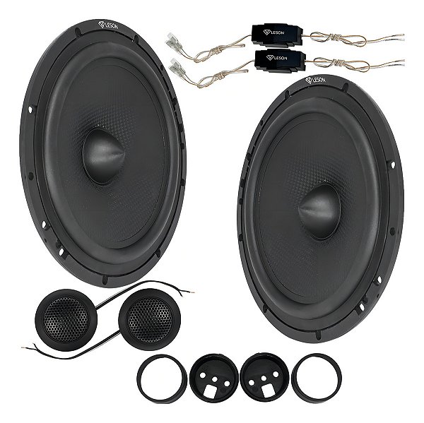 Kit 2 Vias Tweeter Crossover Alto Falante 6 Polegadas 4 Ohms Leson