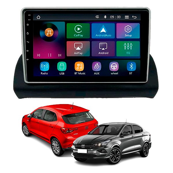 Multimidia Mp5 Rs9200br Es Pro Line Carplay Sem Fio + Moldura 9" Argo Cronos 2017 à 2021