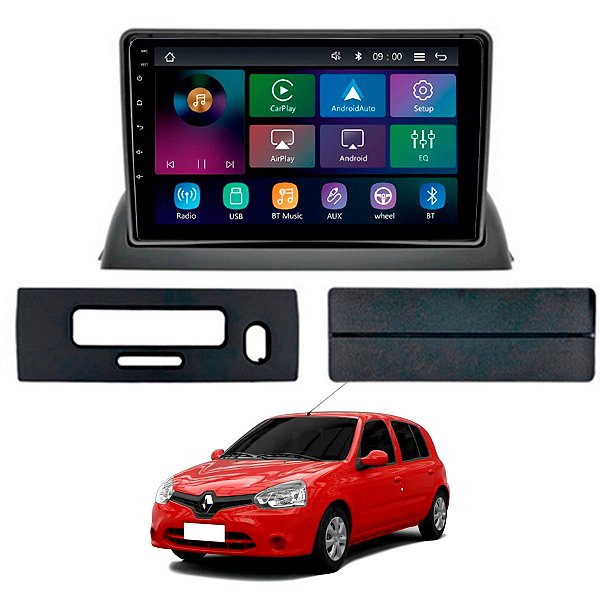 Multimidia Mp5 Rs9200br Es Pro Line Carplay Sem Fio + Moldura 9" Renault Clio G2 1998 à 2005