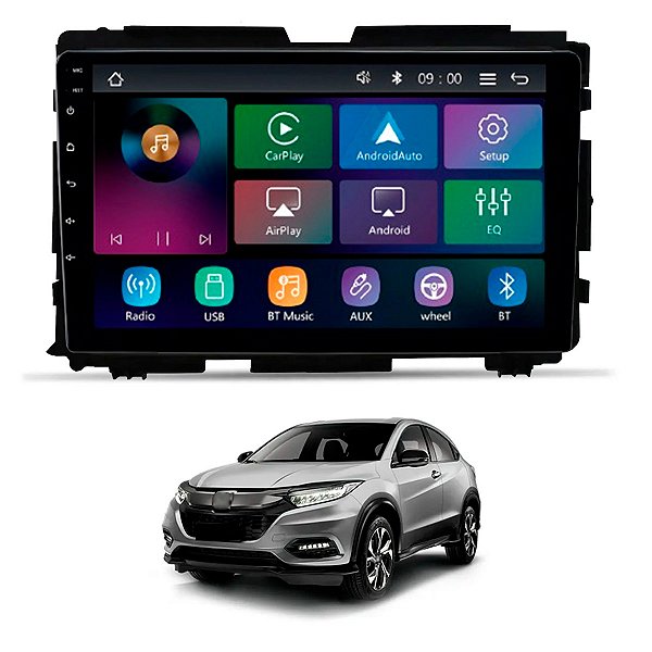 Multimidia Mp5 Rs9200br Es Pro Line Carplay Sem Fio + Moldura 9 Chines Honda Hr-v 2015 à 2021