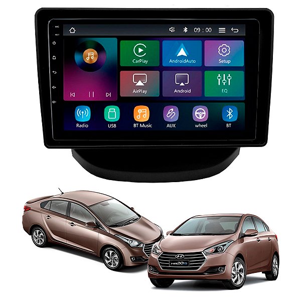 Multimidia Mp5 Rs9200br Es Pro Line Carplay Sem Fio + Moldura 9 Chines Hb20 2012 à 2019