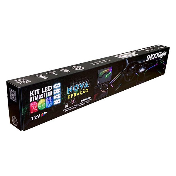 Kit Led RGB Nano Atmosfera 6X1 12V Bluetooth APP Strobo Driver Central