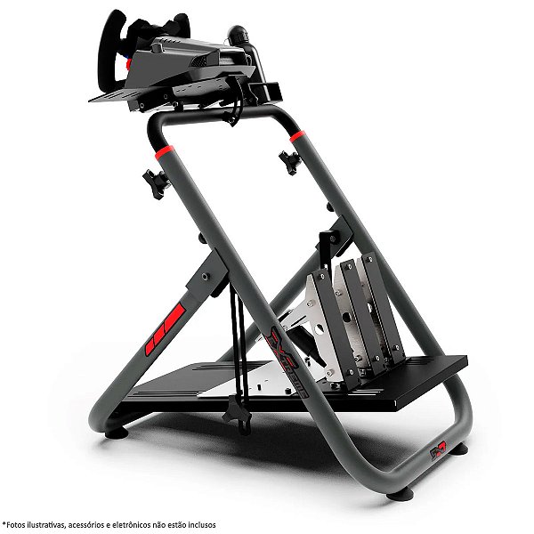 Suporte Para Simulador de Volante Mini Cockpit SXT V2 Cinza Ajustável Com Regulagem de Altura Extreme Racing