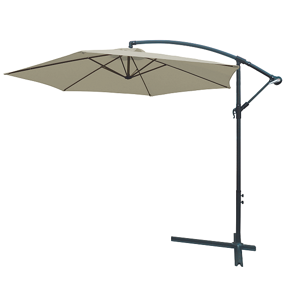 Ombrelone Suspenso 3,0 Metros Alumínio Branco Proteção Solar Ideal Para Jardim E Piscina