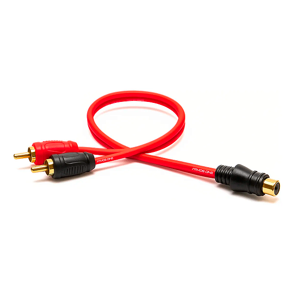 Cabo RCA Y Automotivo Nakamichi 2 Metros 1 Fêmea Plug Ouro 4mm Alta Fidelidade Som Automotivo Hi-Fi Subwoofer Blindado