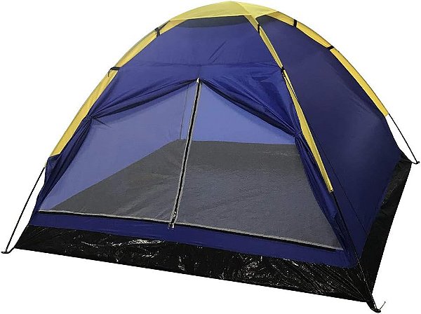 Barraca Camping 2 Pessoas Importway Azul Com Cobertura Impermeável Leve Compacta E Resistente