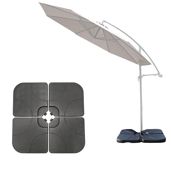 Base Para Ombrelone Lateral 4 Peças 15l Cada Enchível Com Água Ou Areia Importway 60l