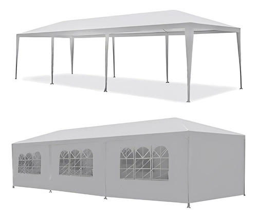 Gazebo Montável 3x9 Branco Com Paredes E Porta Importway Ideal Para Eventos Festas Camping Praia