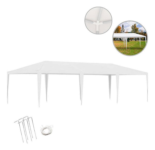 Gazebo Montável 3x6m Branco Importway Ideal Para Praia Piscina Camping Festa E Eventos