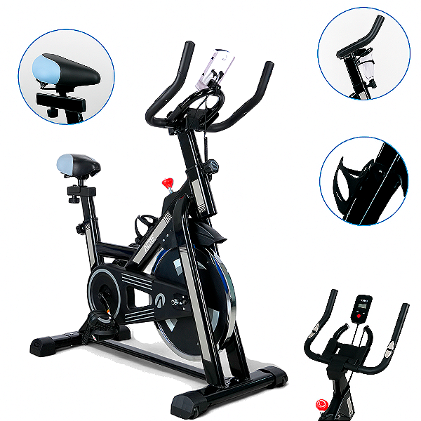 Bicicleta Bike Spinning Acte BSP13 Monitor Completo Regulagem Altura Resistência Suporta até 120kg