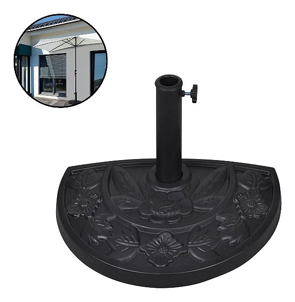 Base Para Ombrelone Importway 9,5 Kg Cimento Preto Ideal Para Jardim Piscinas E Área Externa