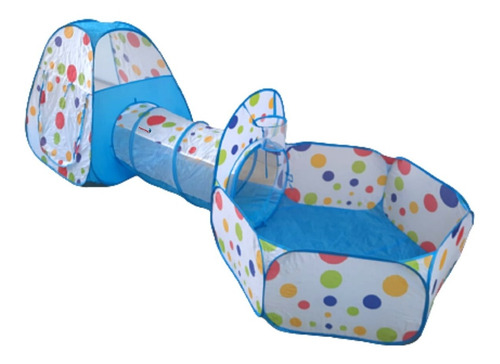 Barraca Infantil Azul Importway Com Túnel E Piscina De Bolinhas Toca De Brincar Para Crianças