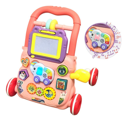 Andador Didático Importway Rosa Brinquedo Musical Educativo Para Desenvolvimento Infantil