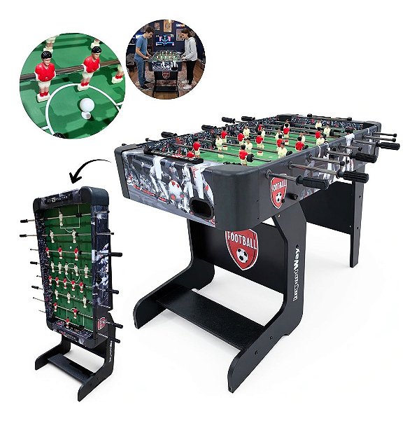 Mesa De Futebol De Mesa Dobrável Grande Pebolim Totó Perfeita Para Sala De Jogos