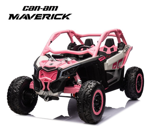 Quadriciclo Utv Elétrico Infantil 24v Can Am Maverick Rosa Bivolt Com Luzes, Som E Bateria Recarregável Bivolt