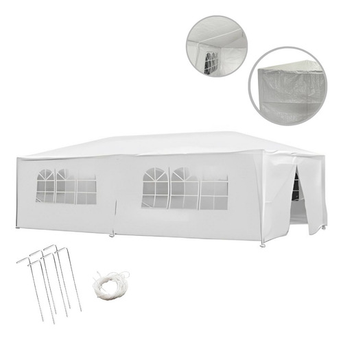 Tenda Gazebo Montável 3x6m Branco Importway Com Paredes E Porta Ideal Para Eventos, Camping E Praia