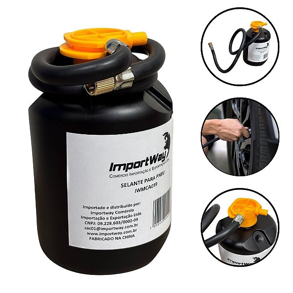 Selante para Pneus 450 mL Automotivos Reparo Temporário e Emergencial Para Carros SUVs e Caminhonetes - Importway