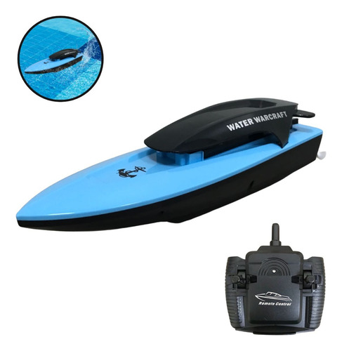 Barco Controle Remoto Lancha Veloz Azul Importway Brinquedo Aquático Ideal Para Piscina E Lago