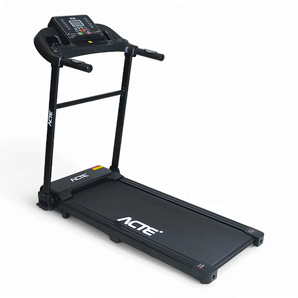 Esteira Ergométrica Elétrica E41 Compacta Motor 1,5HP com Painel LCD Multifunções Sensor Cardíaco Ideal p/Treinos Acte