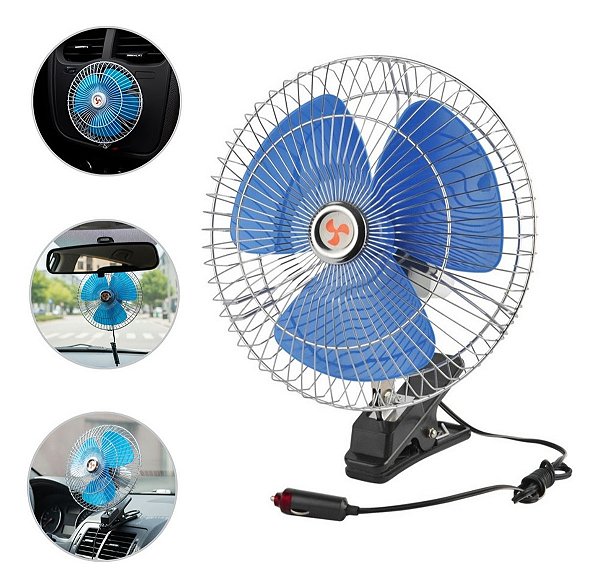 Ventilador Automotivo Duplo 10" 12v Portátil Ajustável Importway Para Carros Caminhões E Motorhomes