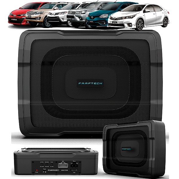 Caixa Amplificada Subwoofer 6x8” Faaftech FT-SW68 TY Toyota Corolla Hilux Etios com Chicote Plug and Play - Faaftech
