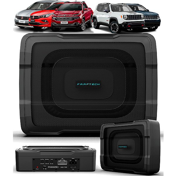 Caixa Amplificada Subwoofer 6x8” Faaftech FT-SW68 UC Fiat Argo Cronos Toro com Chicote Plug and Play - Faaftech