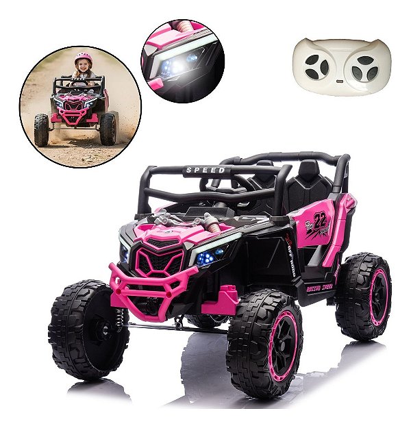 Quadriciclo Elétrico Infantil 12v Rosa Importway Com Luz Som Controle Remoto Bivolt