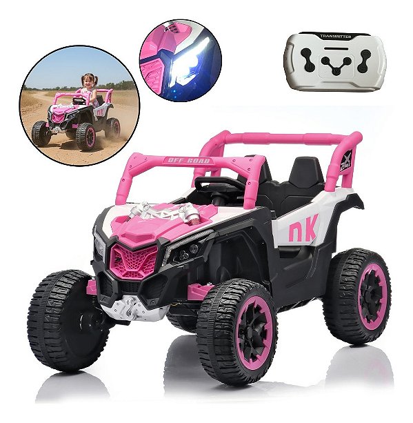 Mini Quadriciclo Elétrico Infantil 12v Rosa Importway Com Luz Música E Velocidade 0–6 Km/h Bivolt