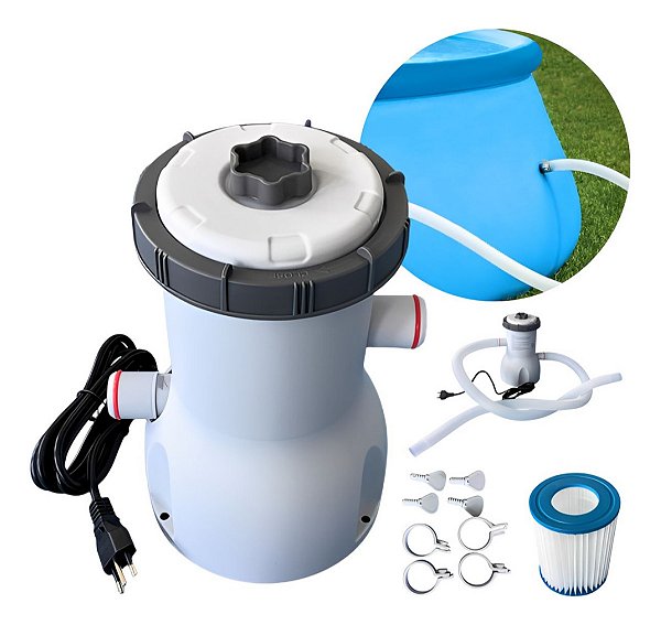 Filtro Para Piscina 3028l/h 220v Importway Com 2 Conectores De Mangueira Para Instalação Fácil