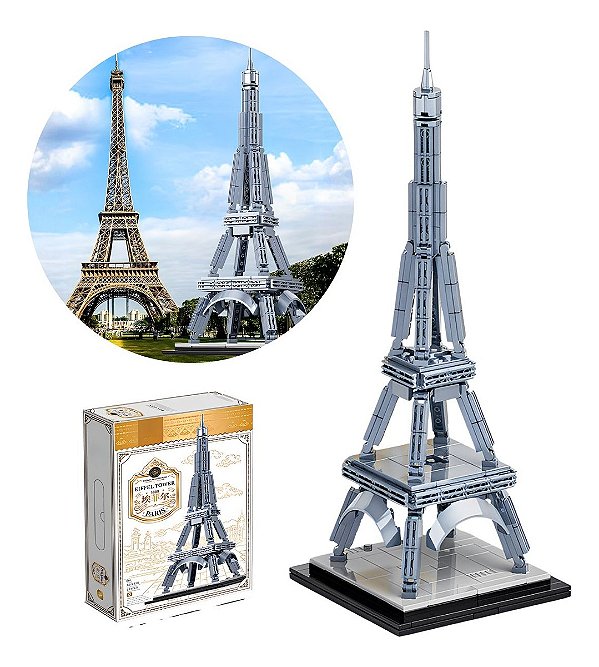 Blocos De Montar Torre Eiffel 371 Peças Modelo Realista Educativo Para Crianças E Adultos Com Construção Detalhada Top