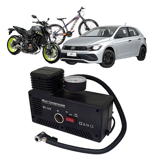 Mini Compressor Portátil 2 Em 1 Elétrico E Automotivo 300psi 30L 12v 110 ou 220v - Importway