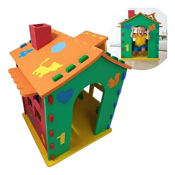 Playground Casinha Infantil Montável Eva Colorida Ideal Para Criatividade Imaginativa E Brincadeiras Seguras