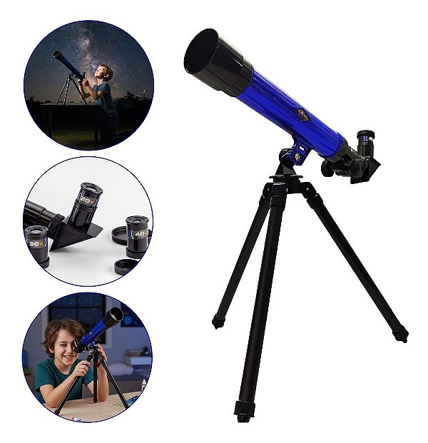 Telescópio Astronômico Infantil Refrator Com Tripé 360° Ideal Para Observar Lua Estrelas E Despertar Curiosidade