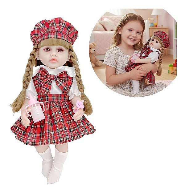 Boneca Infantil 60cm Interativa Musical Com Detector De Gravidade E Acessórios Ideal Para Estimular Imaginação E Cuidado