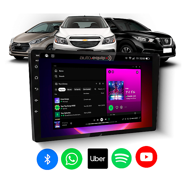 Central Multimídia Automotivo MP5 RS-7009BR Tela 9 Polegadas USB Carplay Android Auto Sem fio Lançamento - Roadstar